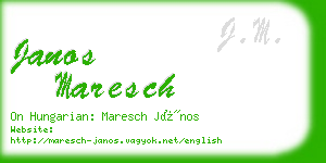 janos maresch business card